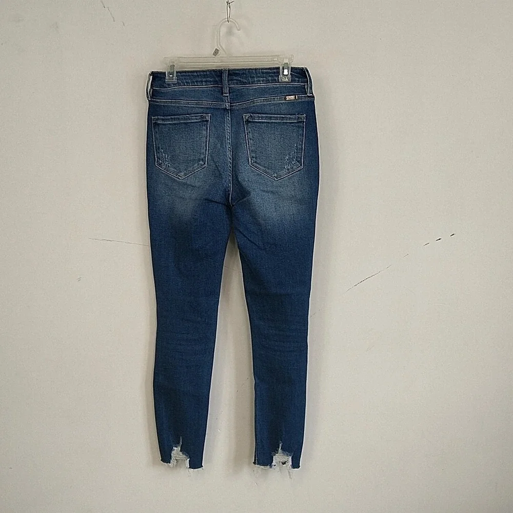 KanCan Skinny Jeans Womens 9/28 Blue Medium Wash Distressed High Rise